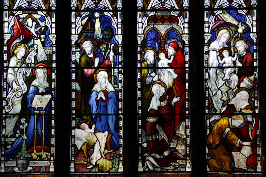 Stained glass window in St Peter's church