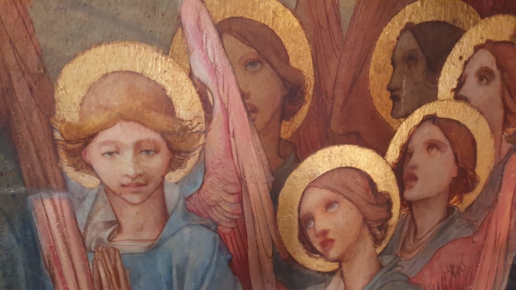 Detail of angels in the Frampton mural