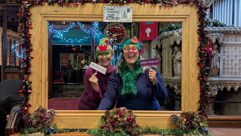 Our lovely models in the Elfy Selfy booth